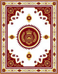 Regal Crimson Gold Crest Medallion Rug