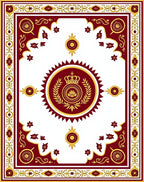 Regal Crimson Gold Crest Medallion Rug