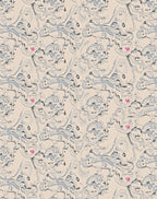 Whimsical Cream Surrealist Floral Rug