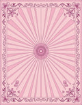 Pink Sunburst Floral Border Rug