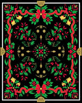 Festive Red Green Holly Berries Rug