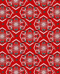 Red White Teal Starburst Medallion Rug