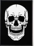 Gothic White Skull Black Background Rug