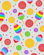 Whimsical Rainbow Swirl Pops And Sprinkles Rug