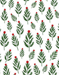 Green Pine Branches With Red Berries Rug