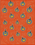 Orange Pumpkin Swirl Halloween Rug