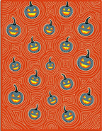 Orange Pumpkin Swirl Halloween Rug