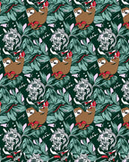 Whimsical Brown Sloth Tropical Jungle Rug