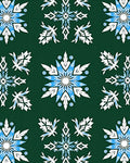 Winter Snowflake Tile Blue White Rug