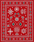 Winter Holiday Snowflake Scatter Red Rug