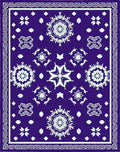 Deep Indigo Starburst Mandala Rug