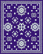 Deep Indigo Starburst Mandala Rug