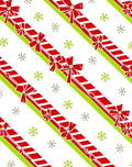 Red Green Striped Ribbon Bow Snowflakes Rug