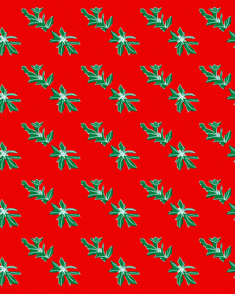 Crimson Green Foliage Repeat Rug