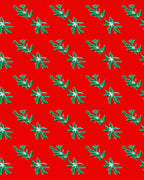 Crimson Green Foliage Repeat Rug