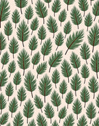Green Feathered Palm Tropical Rug