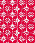 Vibrant Red White Floral Medallion Rug