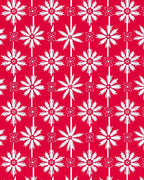 Vibrant Red White Floral Medallion Rug