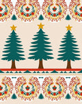 Festive Emerald Trees Red Border Rug