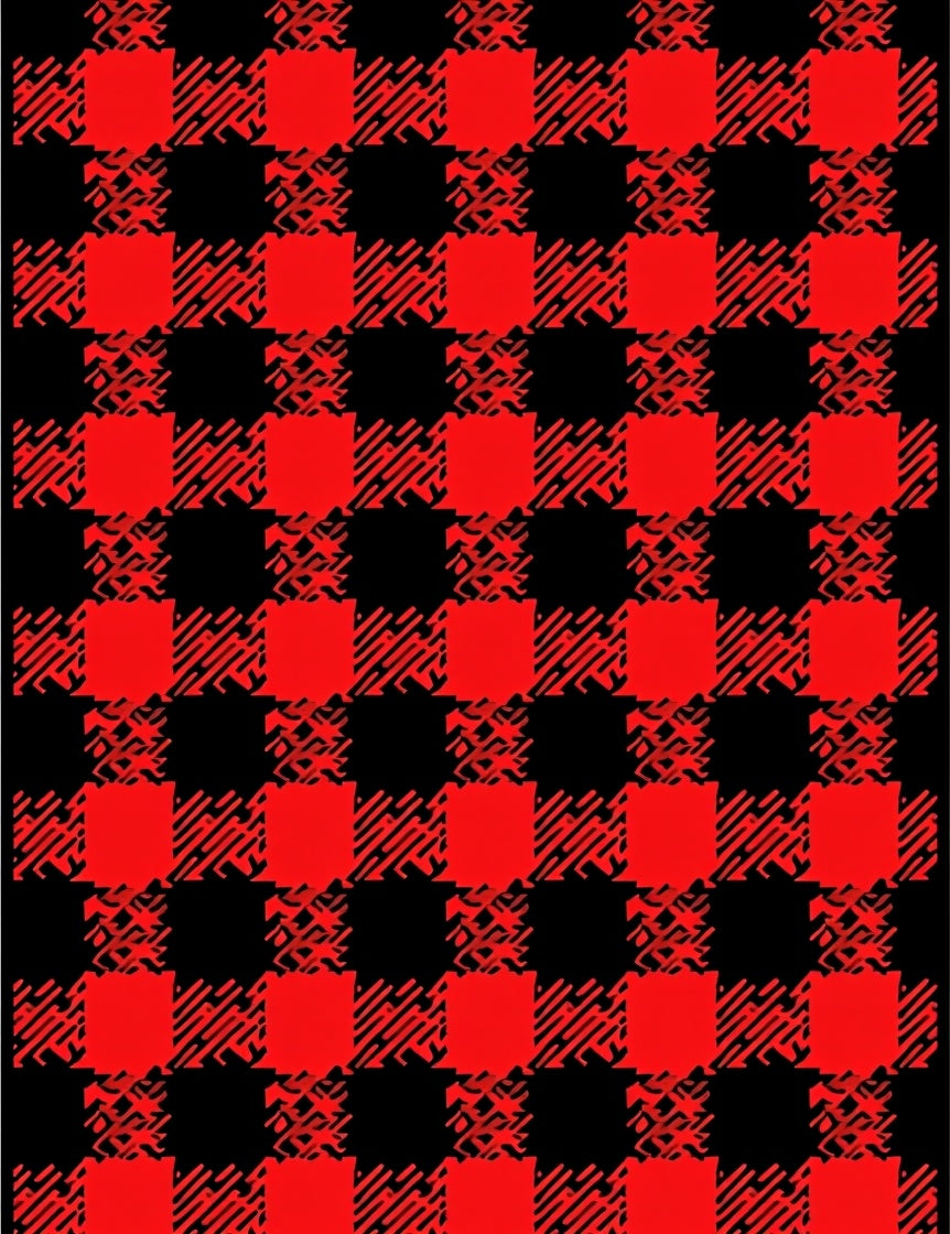 Crimson Checked Texture Rug