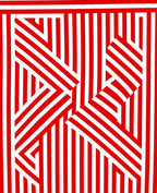 Bold Red White Geometric Maze Rug