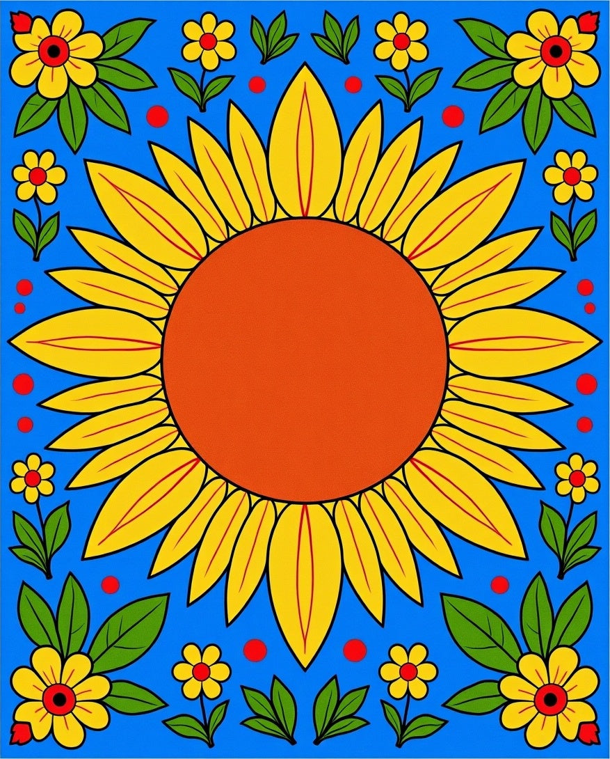 Sunny Yellow Floral Garden Rug
