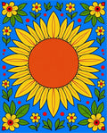 Sunny Yellow Floral Garden Rug