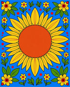 Sunny Yellow Floral Garden Rug