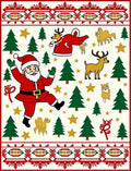 Christmas Santa Claus Reindeer Forest Border Rug