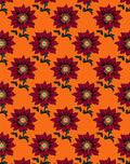 Rich Garnet Floral Blossom Orange Rug