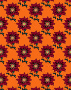 Rich Garnet Floral Blossom Orange Rug