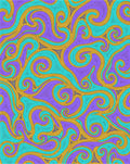 Purple Teal Gold Swirl Abstract Rug