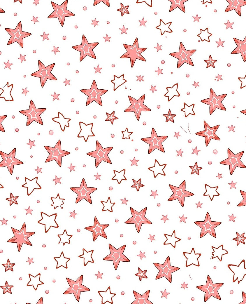 Pink Star Confetti Scattered Stars Rug