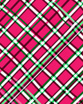 Vibrant Pink Green White Plaid Rug
