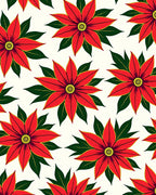 Crimson Poinsettia Foliage Floral Rug