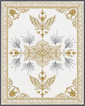 Gold Gray Ornately Winged Bloom Rug