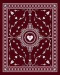 Crimson Heart Mandala Floral Border Rug