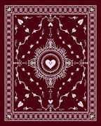 Crimson Heart Mandala Floral Border Rug