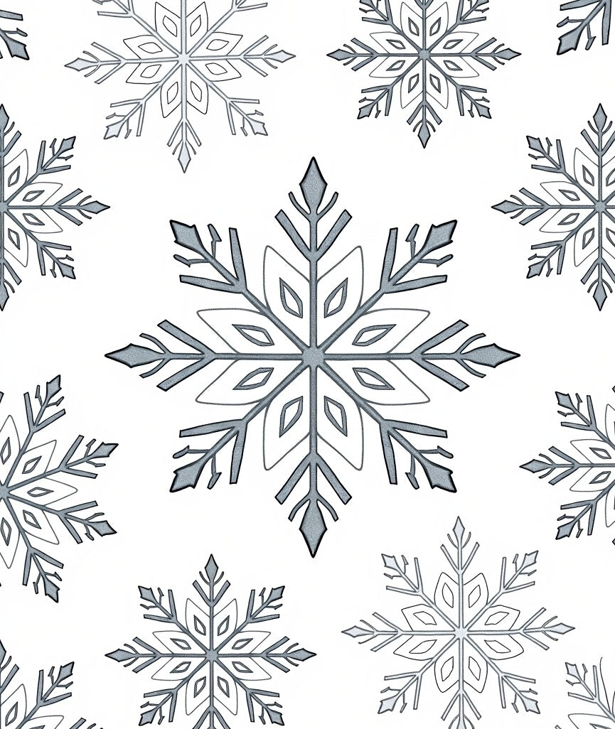 Winter Snowflake Medallion Silver Rug