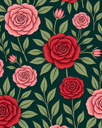Classic Red Pink Rose Garden Blanket Rug