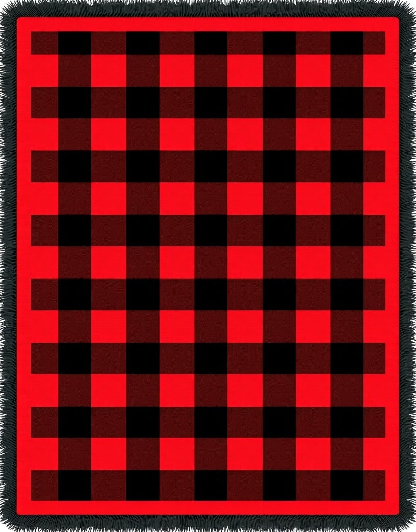 Red Black Buffalo Check Rug
