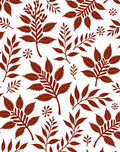 Terracotta Leaf Branch Repeating Pattern Rug