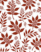 Terracotta Leaf Branch Repeating Pattern Rug