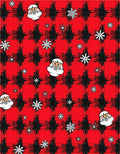 Red Black Plaid Santa Snowflakes Rug