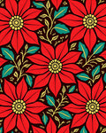 Bold Red Floral Poinsettia Garden Rug
