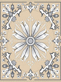 Tan Golden Flower Medallion Rug