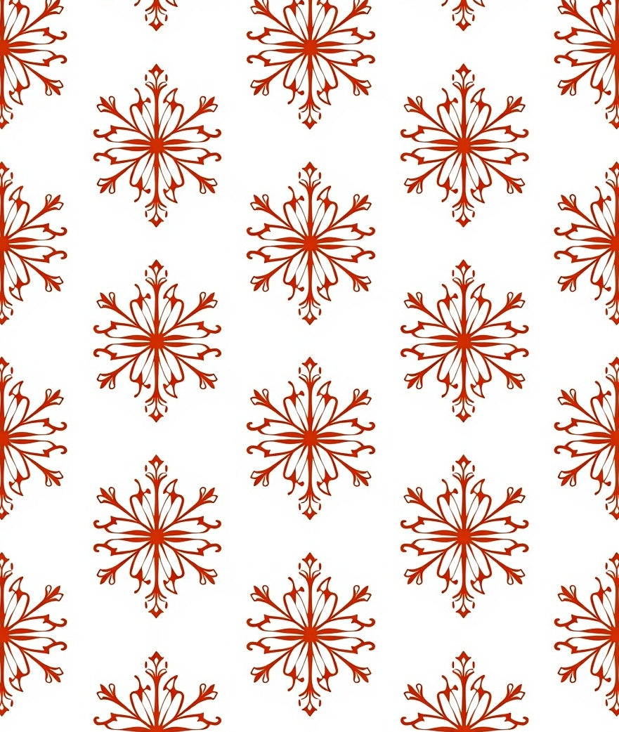 Ornate Red Starburst Repeating Overlay Rug