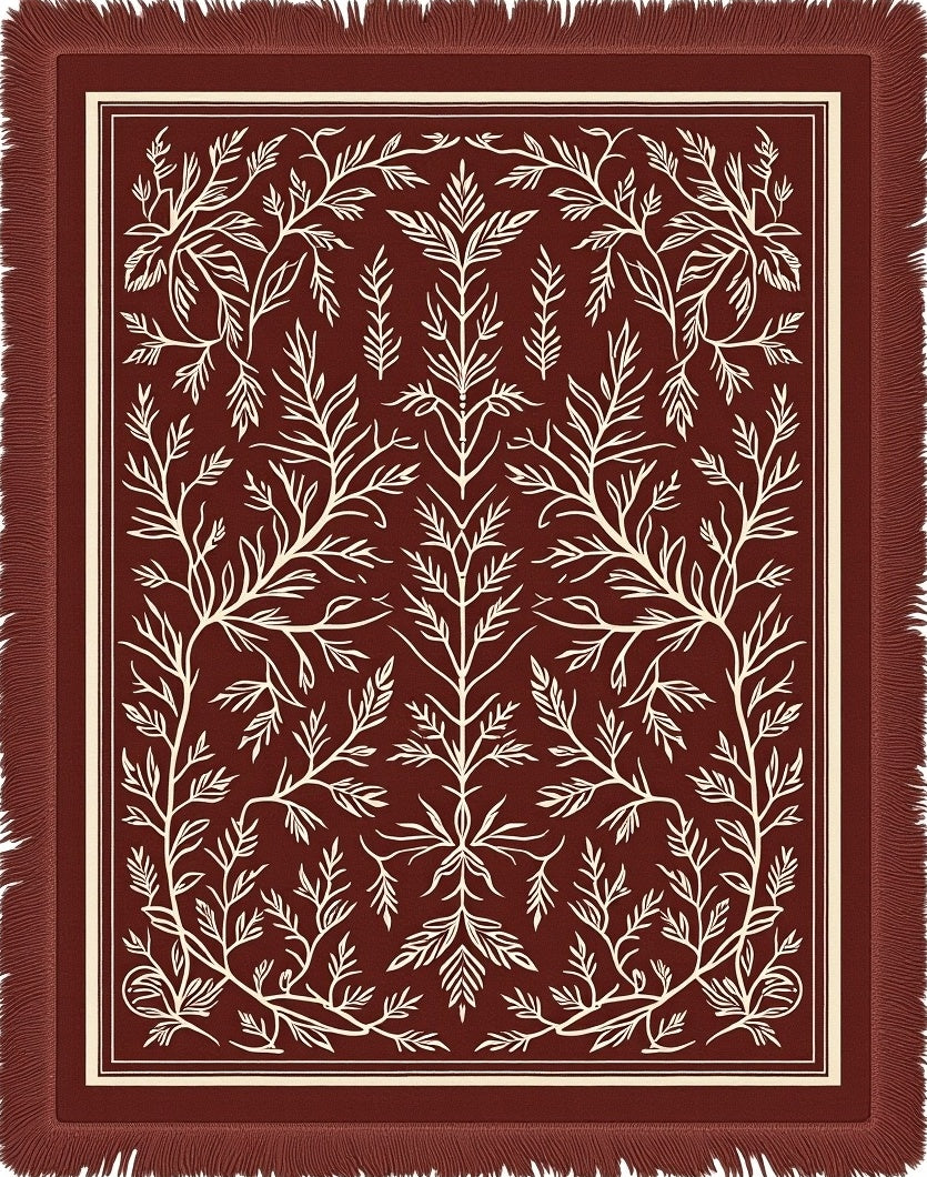 Terracotta Vine Symmetry Rug