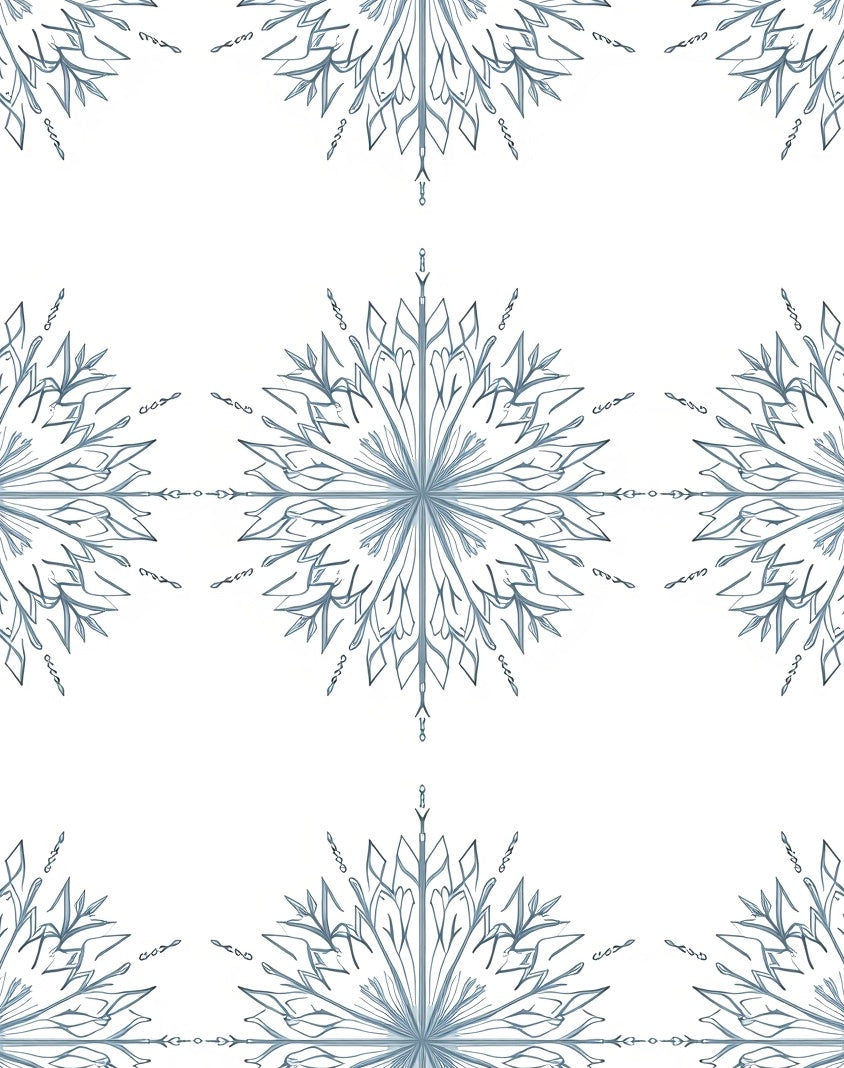 Winter Frost Snowflake Mandala Rug