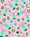 Playful Bunny Hearts Spring Floral Rug